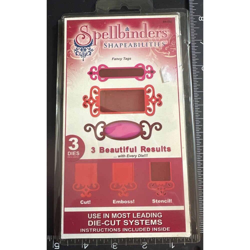 Spellbinders Shapeabilities Fancy Tags Die-Cut System For Embossing & Stenciling